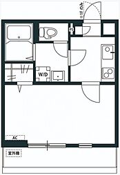 リブリ・GALAXY WOLF 3階1Kの間取り