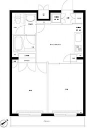 ルーブル蒲田南 5階2DKの間取り