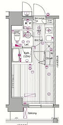 ガーラ・ヴィスタ横濱西口 6階1Kの間取り