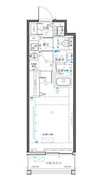 クレイシア八丁畷ステーションサイト 1Kの間取図画像