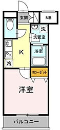 SUNRESIDENCE 1Kの間取図画像
