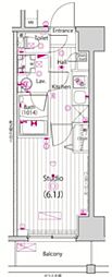 ガーラ新横浜グランドステージ 1Kの間取図画像