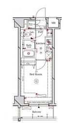 ラフィスタ品川ベイ 1Kの間取図画像