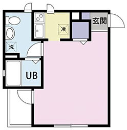 アイショーパルハウス東品川 ワンルームの間取図画像