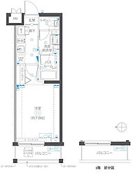 川崎市高津区千年マンション 1Kの間取図画像