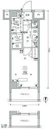 スカイコート品川パークサイド 1Kの間取図画像