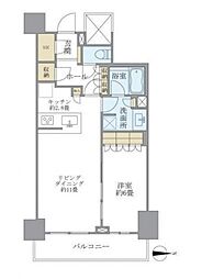 ブリリアタワー川崎 1LDKの間取図画像