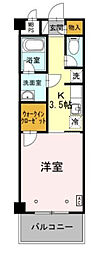 二子レジデンス 1Kの間取図画像