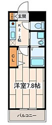 Bequem 1Kの間取図画像