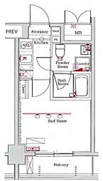 エクセリア川崎 1Kの間取図画像