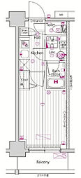 グランド・ガーラ横浜 1Kの間取図画像
