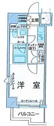 ルーブル川崎都町壱番館 1Kの間取図画像