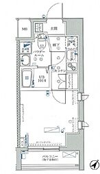 フェルクルール横浜新子安プレセダンヒルズ 1Kの間取図画像