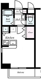 グランヴァン大井町2 ワンルームの間取図画像