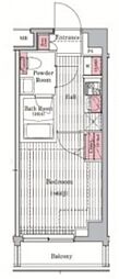 プレール・ドゥーク元住吉 1Kの間取図画像