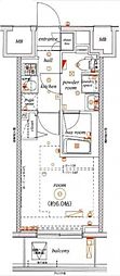 エルグランジュテ川崎 1Kの間取図画像