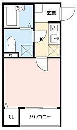 ウィステリア川崎 1Kの間取図画像