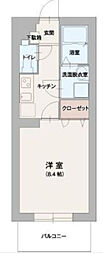 グレースヒナタ 1Kの間取図画像