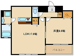 プロスペリテ 1LDKの間取図画像