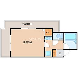 ハイツフルブルーム2 1階1Kの間取り