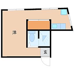リヨンドハイツ 3階ワンルームの間取り