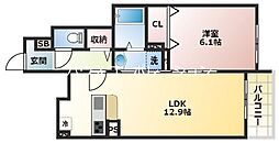 メゾン・デ・クール 1階1LDKの間取り
