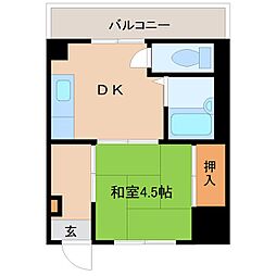 ながすダンダンハウス 6階1DKの間取り