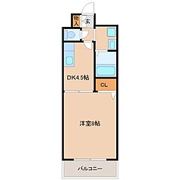 コスモスコート 1DKの間取図画像