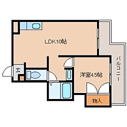 メゾンフジ 1LDKの間取図画像
