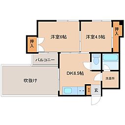 レガリア園田 2DKの間取図画像