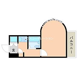 プラネット東塚口 1Kの間取図画像