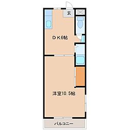 メゾンナカムラ 1DKの間取図画像