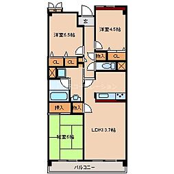 メゾンドリビエール尼崎 3LDKの間取図画像