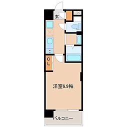 Luxe塚口 1Kの間取図画像