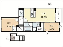 Koti　Kolmio 2階2LDKの間取り