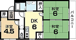 アネックスとの 1階3DKの間取り