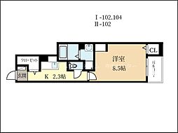 フォレスタ寺田2 1Kの間取図画像