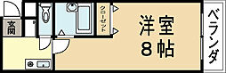 エクセレント秋桜 1Kの間取図画像
