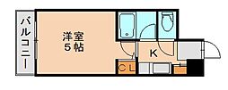 モンターニュ2 1Kの間取図画像
