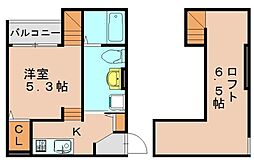 cinqetoilesyoshizuka ワンルームの間取図画像