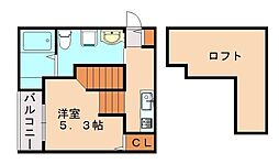 リヴァブル箱崎 ワンルームの間取図画像