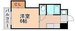 ドミールケンゾー 1Kの間取図画像