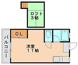 シティベール三嶋 ワンルームの間取図画像