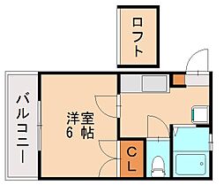 JR鹿児島本線 香椎駅 徒歩9分の賃貸アパート 1階1Kの間取り