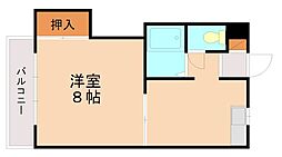 JR鹿児島本線 九産大前駅 徒歩10分の賃貸マンション 4階1DKの間取り