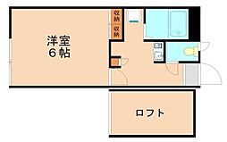 JR鹿児島本線 九産大前駅 徒歩10分の賃貸アパート 2階1Kの間取り