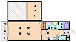 ひよこハイツ 1Kの間取図画像