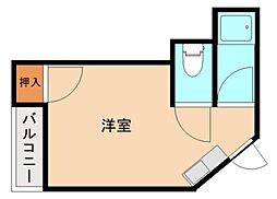 カンステレイション2 ワンルームの間取図画像