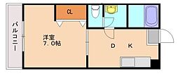 コーポアベニュー 1DKの間取図画像
