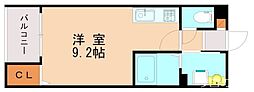 アドバンス香椎参道A棟 ワンルームの間取図画像